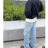 6931a495ccd8ab3d7af98e5c Bottega Veneta BV09 Unisex Mid-Rise Zippered Straight Jeans SS23 Solid Color Denim