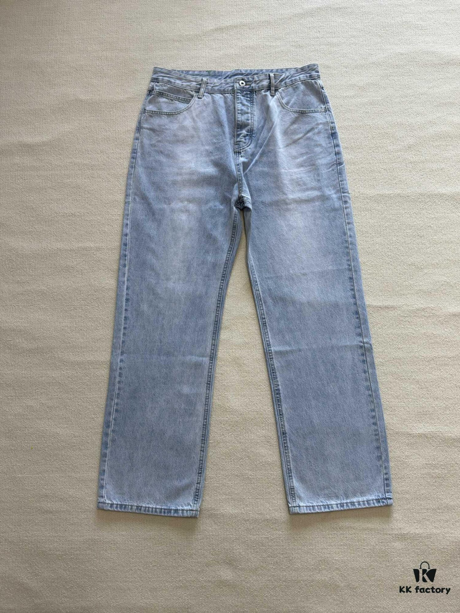 6931a496ccd8ab3d7af98e68 Bottega Veneta BV09 SS23 Solid Color Mid-Rise Zippered Straight Jeans Unisex Denim Trousers