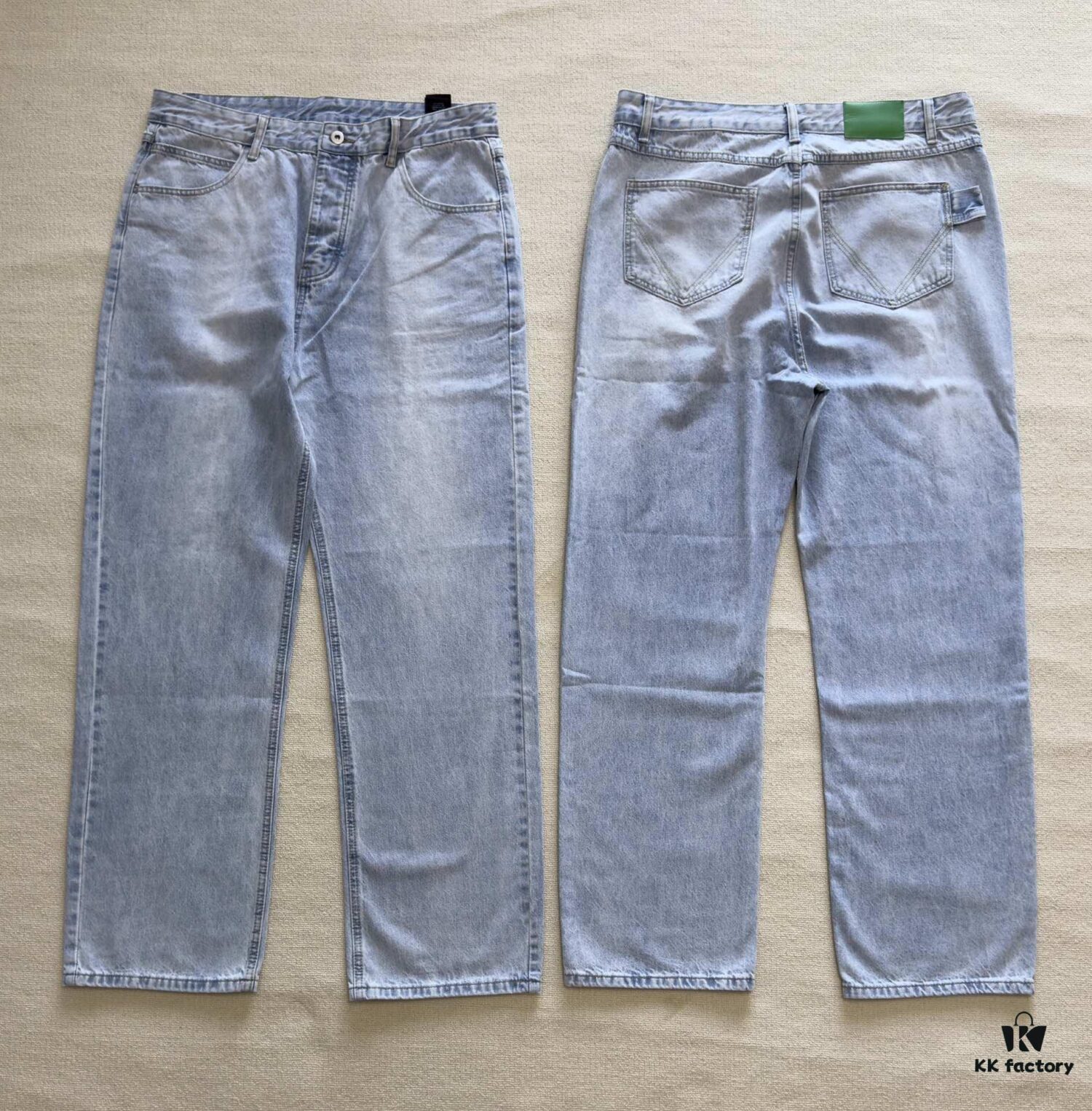 6931a496ccd8ab3d7af98e6d Bottega Veneta BV09 SS23 Solid Color Mid-Rise Zippered Straight Jeans Unisex Denim Trousers