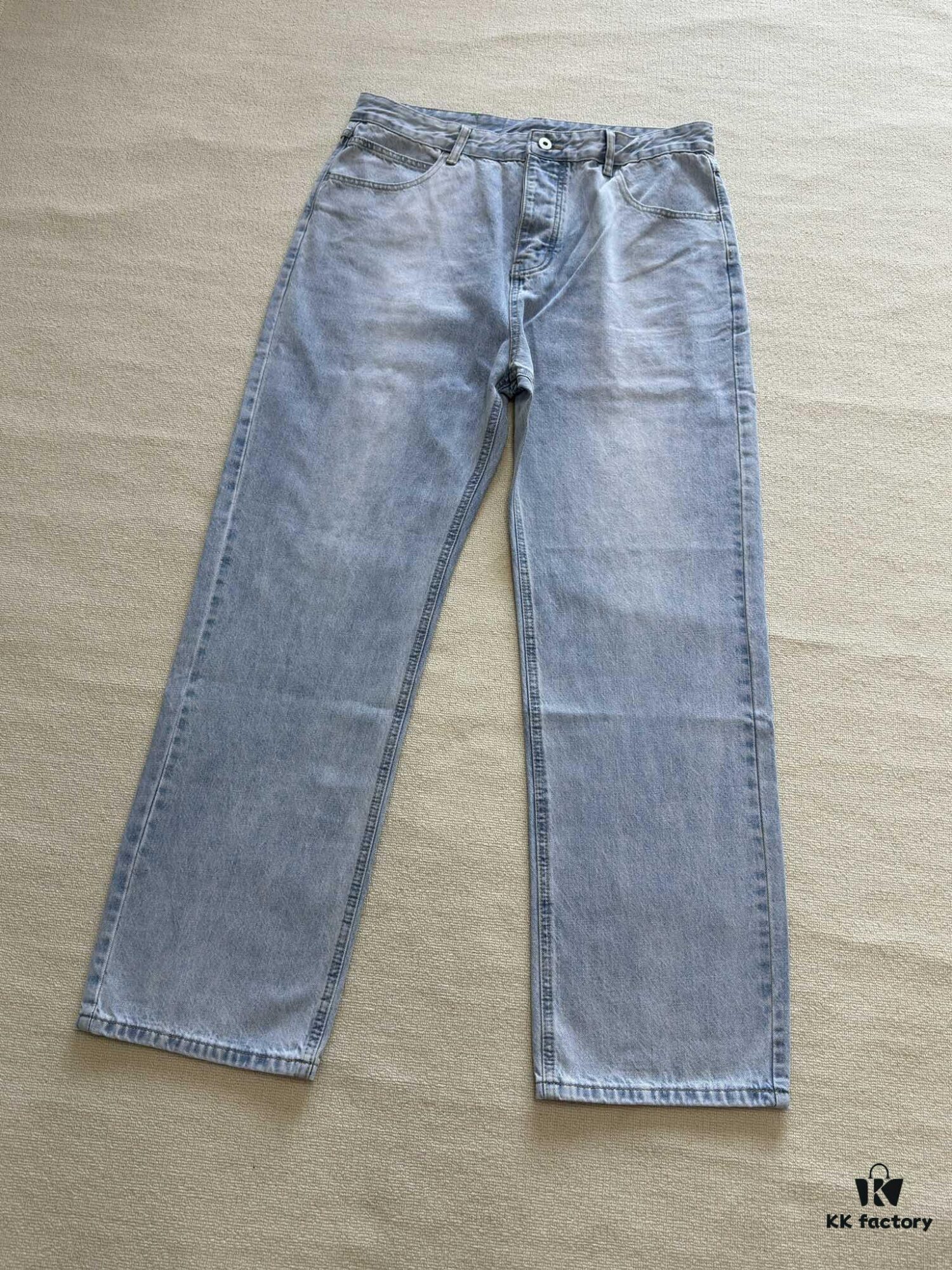 6931a496ccd8ab3d7af98e6f Bottega Veneta BV09 SS23 Solid Color Mid-Rise Zippered Straight Jeans Unisex Denim Trousers
