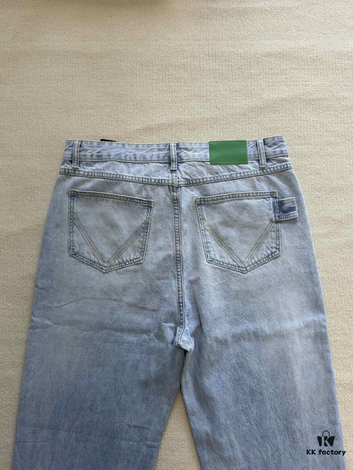 6931a496ccd8ab3d7af98e70 Bottega Veneta BV09 SS23 Solid Color Mid-Rise Zippered Straight Jeans Unisex Denim Trousers
