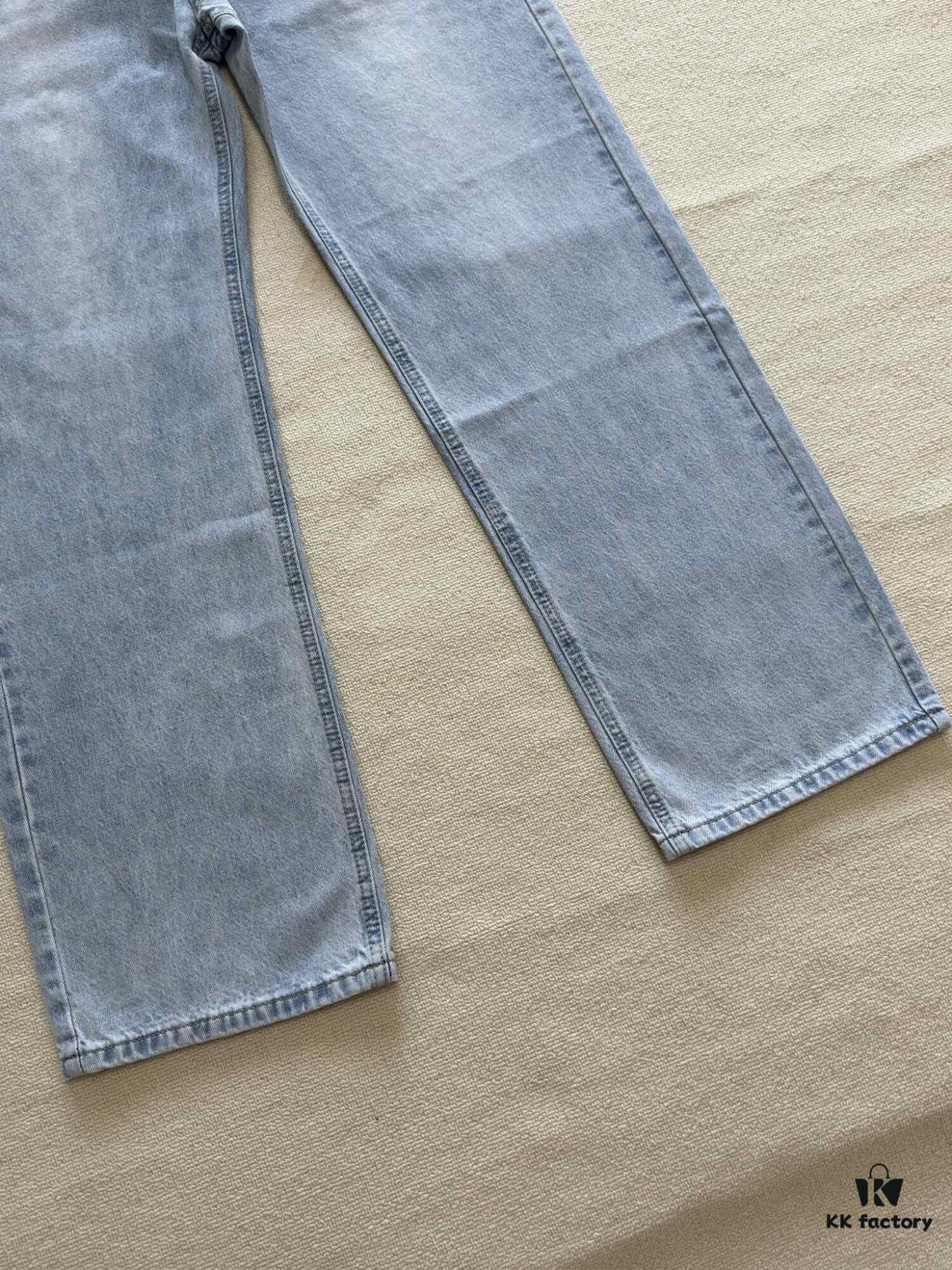 6931a496ccd8ab3d7af98e73 Bottega Veneta BV09 SS23 Solid Color Mid-Rise Zippered Straight Jeans Unisex Denim Trousers