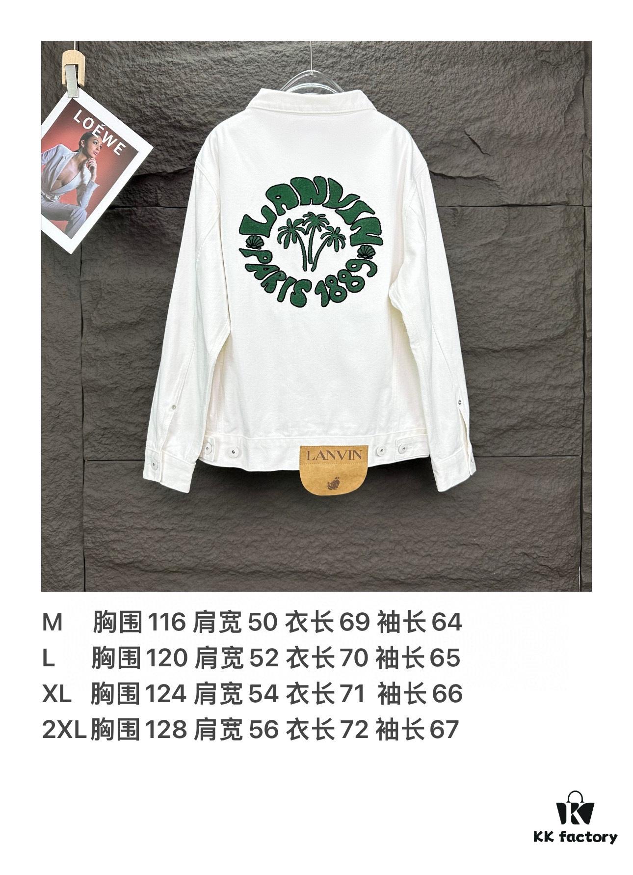 6931a49fccd8ab3d7af98ea6 Lanvin 2025 Spring Collection Palm Tree 🌴 Letter Pattern Embroidered Couple Denim Jacket