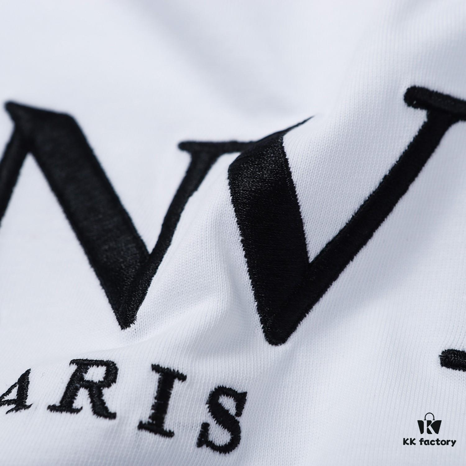 6931a49fccd8ab3d7af98eac LANVIN LF38 New Arrival Cheng Yi Same Style Short Sleeve Embroidered Logo Letter Casual T-Shirt Round Neck Unisex Top