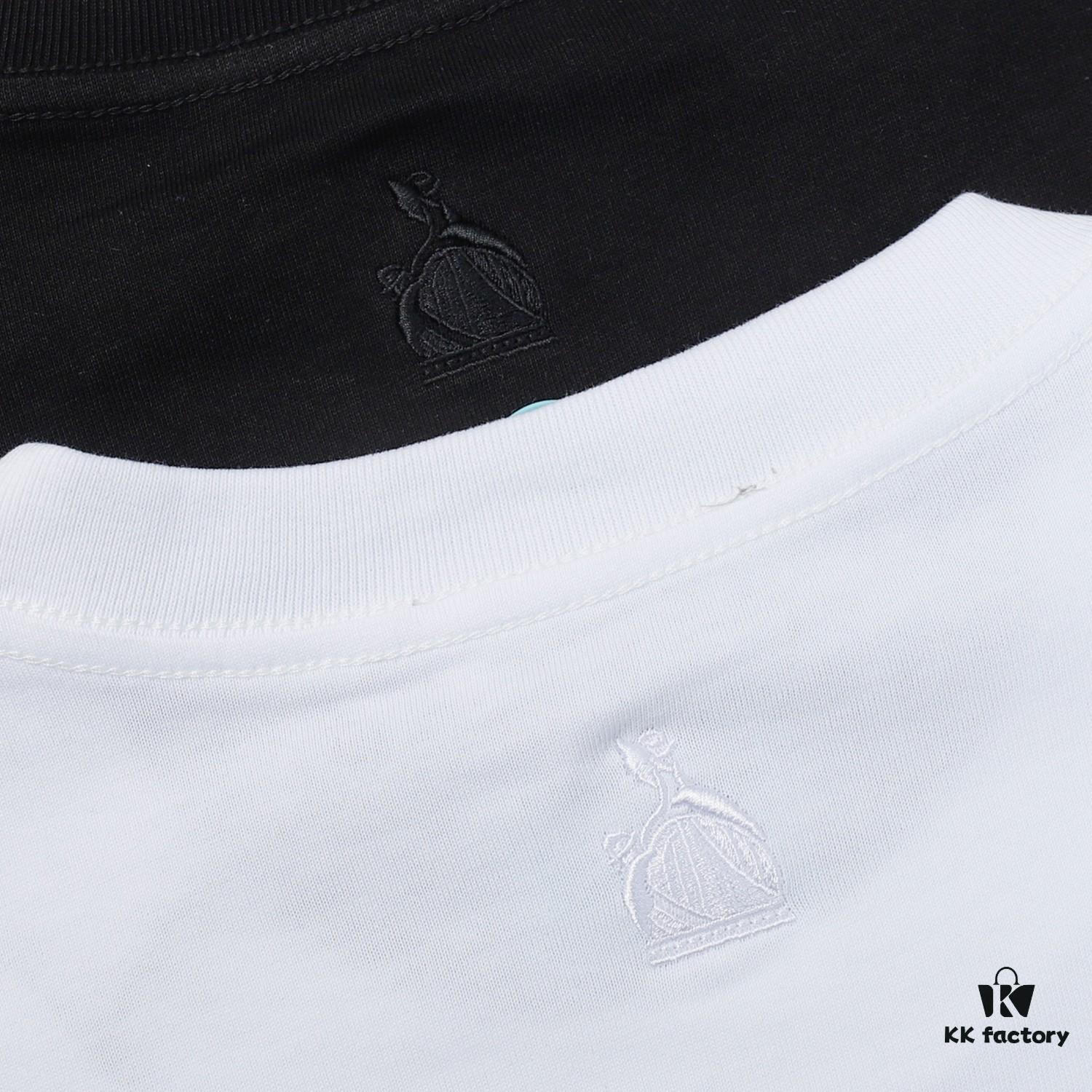6931a49fccd8ab3d7af98eaf LANVIN LF38 New Arrival Cheng Yi Same Style Short Sleeve Embroidered Logo Letter Casual T-Shirt Round Neck Unisex Top