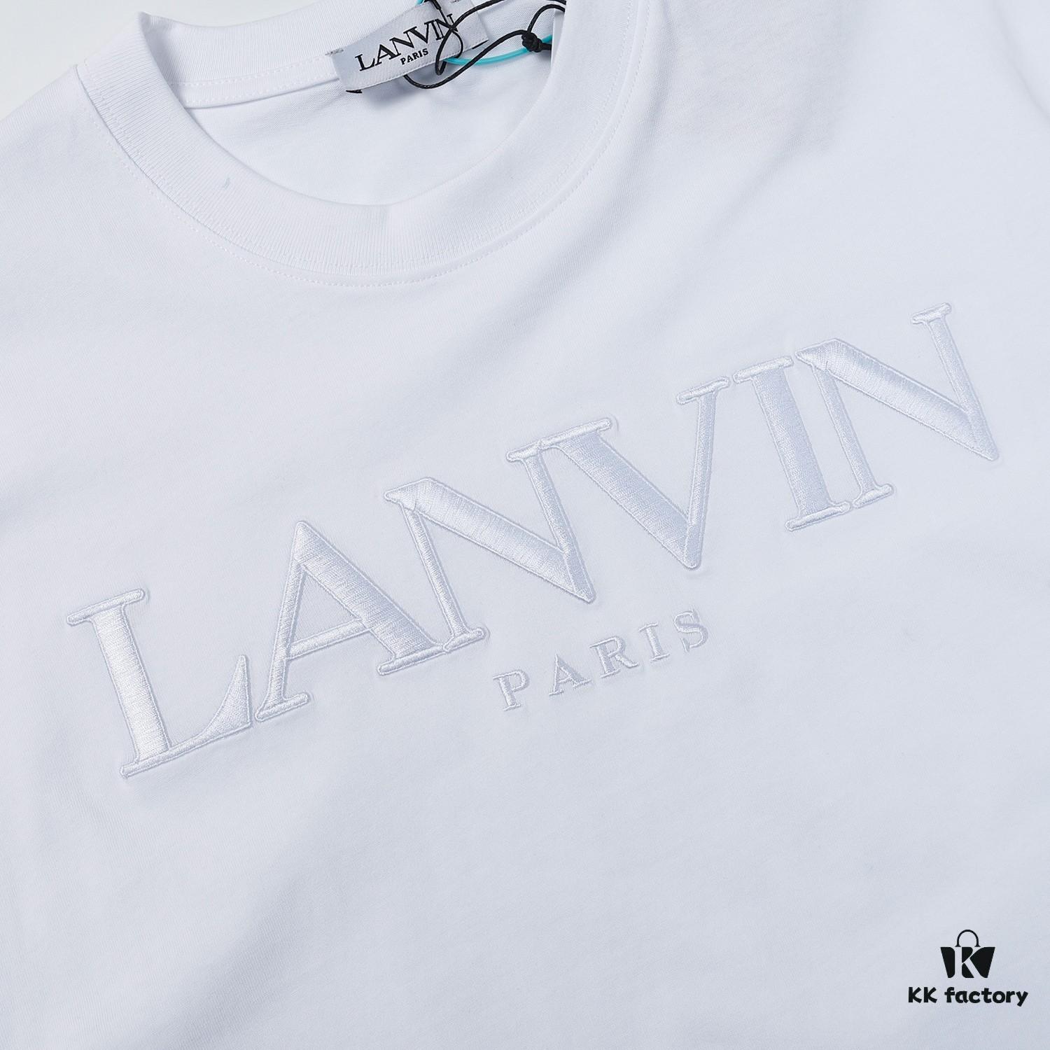 LANVIN Men's New Simple Embroidered Logo T-Shirt