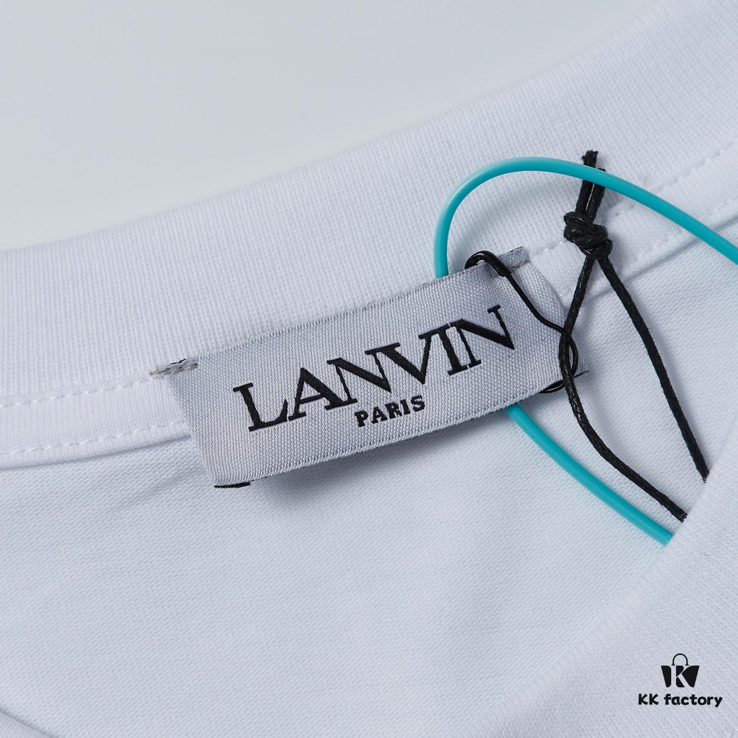 LANVIN Men's New Simple Embroidered Logo T-Shirt