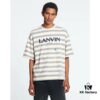 6931a4a1ccd8ab3d7af98ecb LF37 Summer New Arrival Streetwear LANVI Louvain Splatter Stripe Round Neck T-Shirt Unisex Short Sleeve, Custom-Woven 32-Single 100% Cotton Double-Yarn Plain Weave 250g