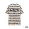 6931a4a1ccd8ab3d7af98ecc LF37 Summer New Arrival Streetwear LANVI Louvain Splatter Stripe Round Neck T-Shirt Unisex Short Sleeve, Custom-Woven 32-Single 100% Cotton Double-Yarn Plain Weave 250g