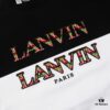 6931a4a1ccd8ab3d7af98ed0 LANVIN New Arrival Simple Heavy Embroidery Logo T-Shirt (Same as Cheng Yi's Style), Unisex, Custom Woven Fabric, Ribbed Collar Resistant to Deformation