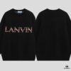 6931a4a1ccd8ab3d7af98ed8 LF20 Lanvin Oversized Round Neck Sweater, Unisex Couple's Style, Trendy Pullover for Men and Women, Orange and Black, Size S to XL