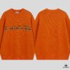 6931a4a1ccd8ab3d7af98ed9 LF20 Lanvin Oversized Round Neck Sweater, Unisex Couple's Style, Trendy Pullover for Men and Women, Orange and Black, Size S to XL