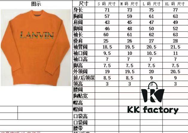 6931a4a2ccd8ab3d7af98edd LF20 Lanvin Oversized Round Neck Sweater, Unisex Couple's Style, Trendy Pullover for Men and Women, Orange and Black, Size S to XL