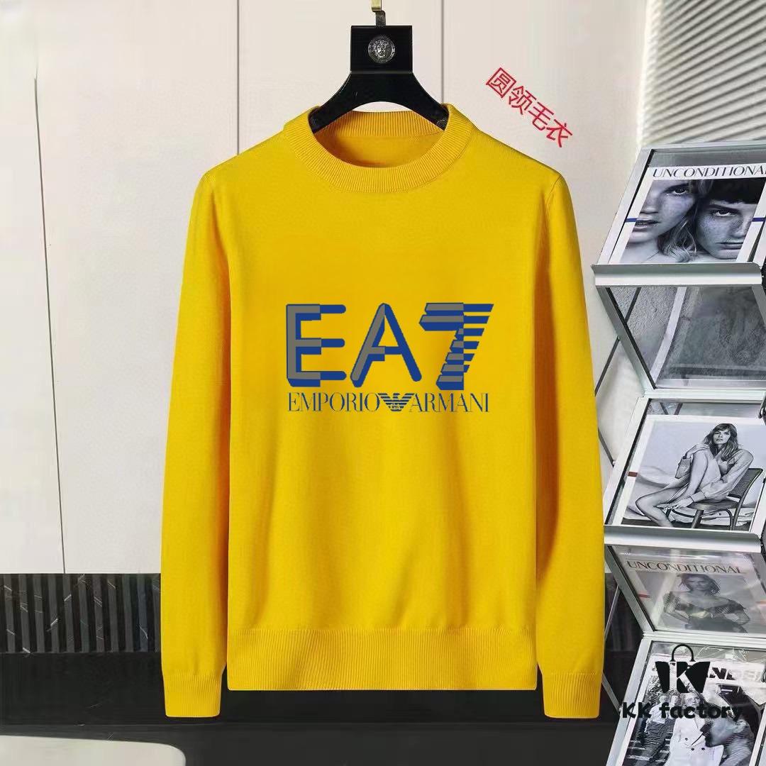 6931a4a5ccd8ab3d7af98f21 ARMANI Men's Autumn-Winter Classic Round-Neck Wool Pullover Sweater, 2025 New Arrival, Premium Wool Blend, Slim Fit, Timeless Design with Contrasting Logo
