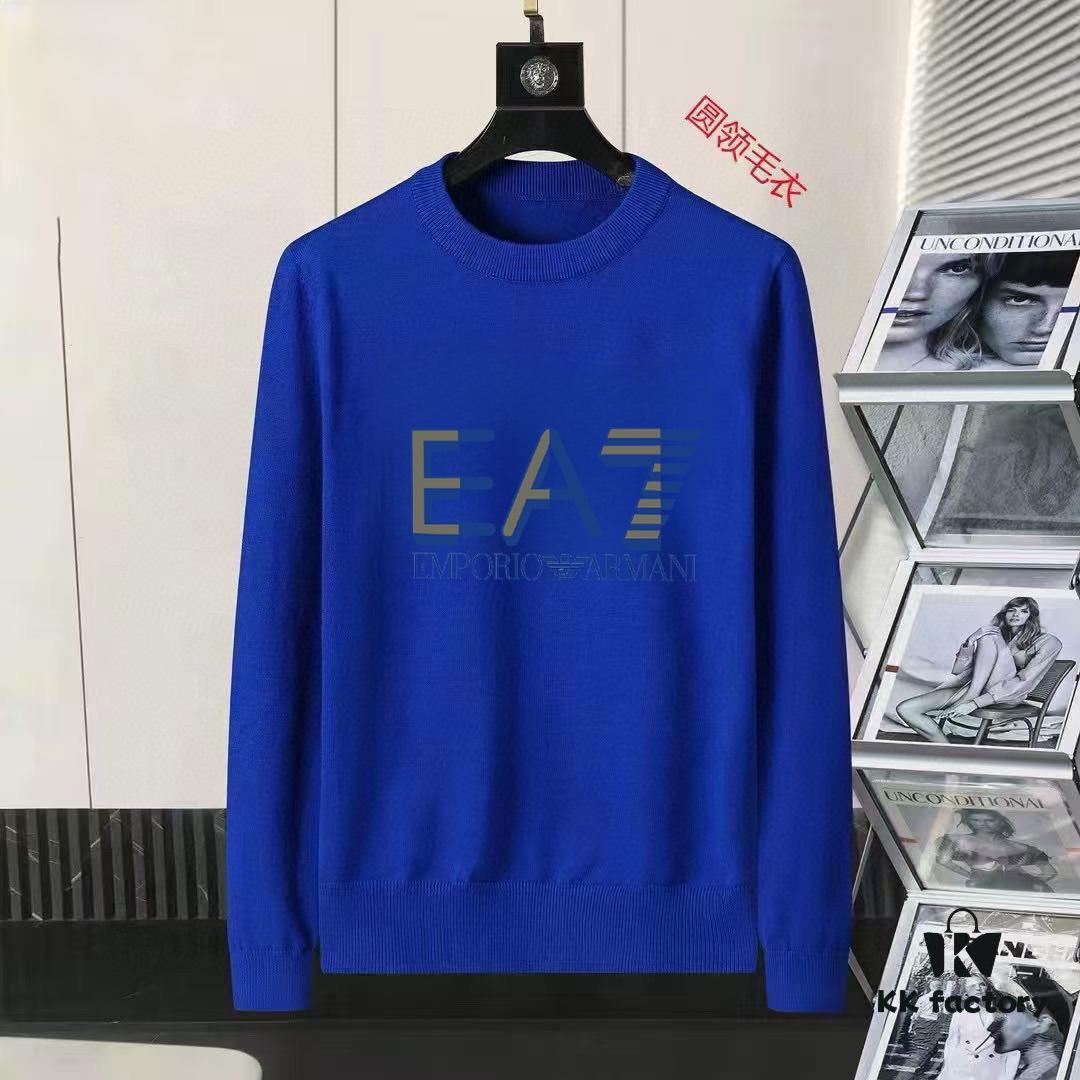 6931a4a5ccd8ab3d7af98f22 ARMANI Men's Autumn-Winter Classic Round-Neck Wool Pullover Sweater, 2025 New Arrival, Premium Wool Blend, Slim Fit, Timeless Design with Contrasting Logo