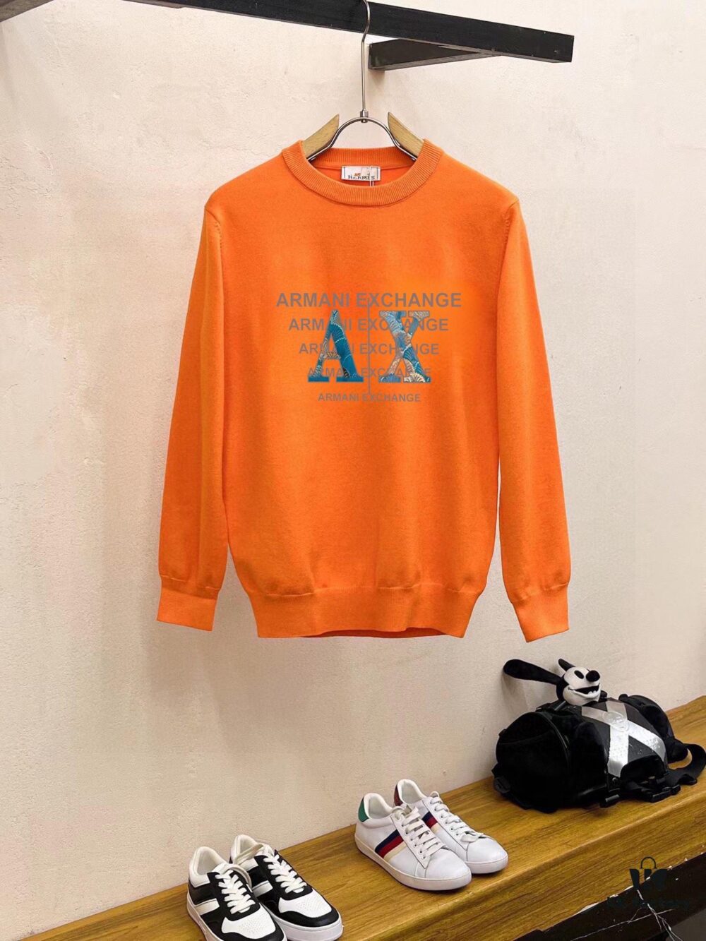 6931a4aaccd8ab3d7af98f65 ARMANI Men's Autumn-Winter Classic Round-Neck Wool Pullover Sweater, 2025 New Arrival, Slim-Fit Premium Wool Blend Knitwear with Contrasting Logo, Timeless and Versatile Design