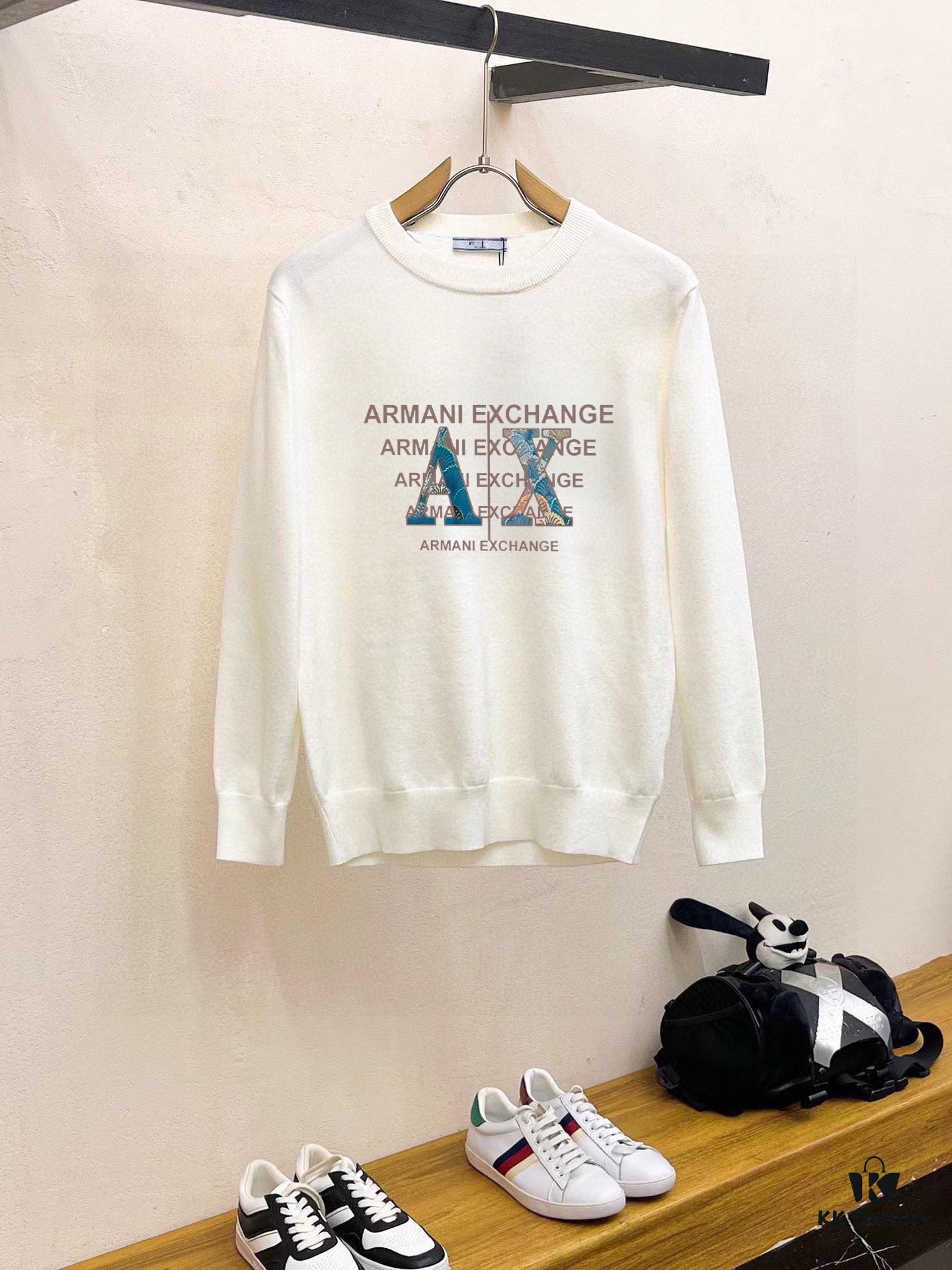 6931a4aaccd8ab3d7af98f67 ARMANI Men's Autumn-Winter Classic Round-Neck Wool Pullover Sweater, 2025 New Arrival, Slim-Fit Premium Wool Blend Knitwear with Contrasting Logo, Timeless and Versatile Design