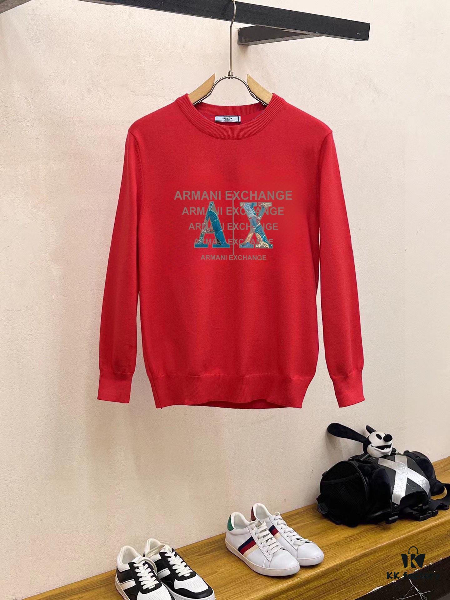6931a4aaccd8ab3d7af98f68 ARMANI Men's Autumn-Winter Classic Round-Neck Wool Pullover Sweater, 2025 New Arrival, Slim-Fit Premium Wool Blend Knitwear with Contrasting Logo, Timeless and Versatile Design