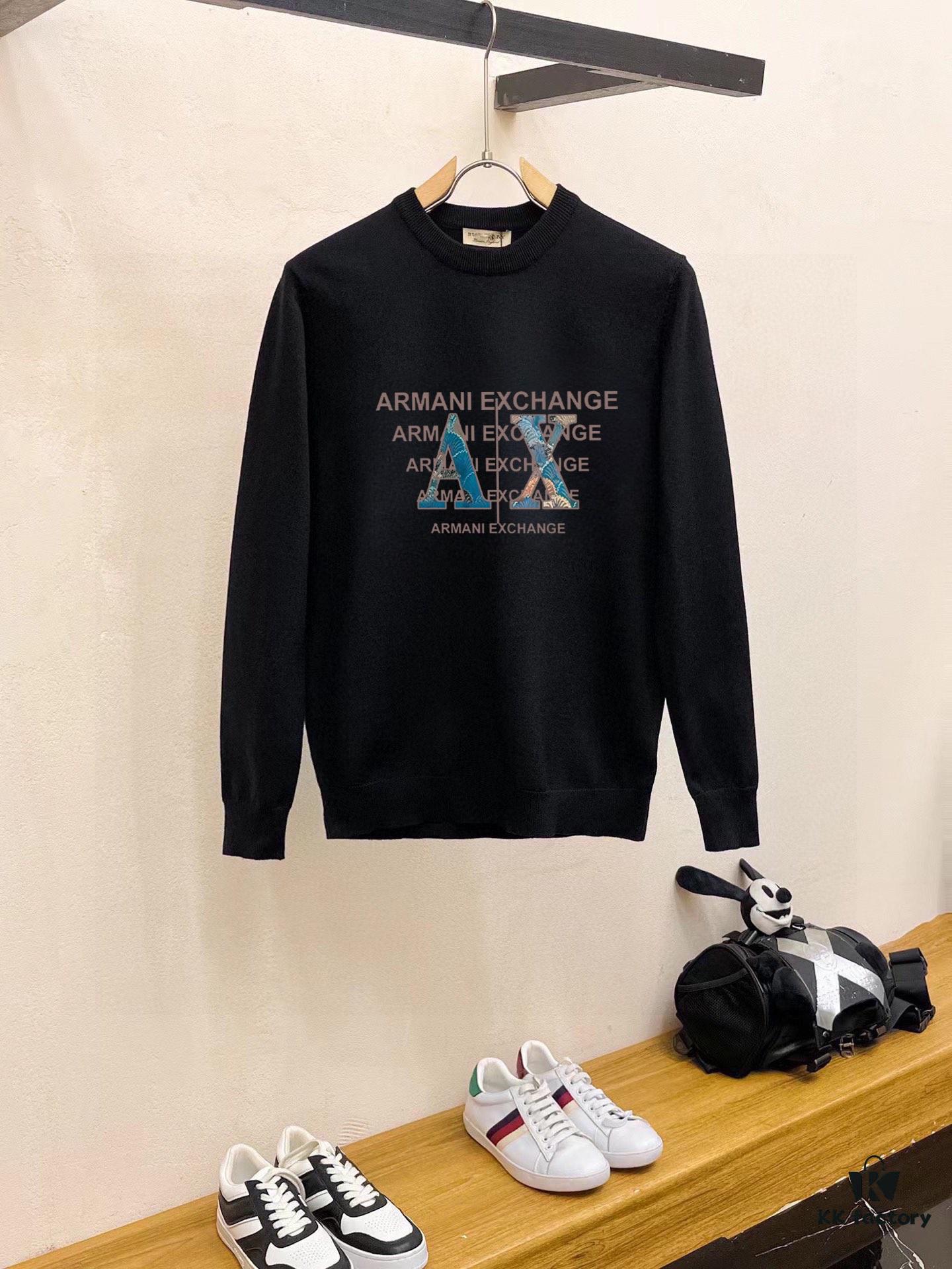 6931a4aaccd8ab3d7af98f69 ARMANI Men's Autumn-Winter Classic Round-Neck Wool Pullover Sweater, 2025 New Arrival, Slim-Fit Premium Wool Blend Knitwear with Contrasting Logo, Timeless and Versatile Design