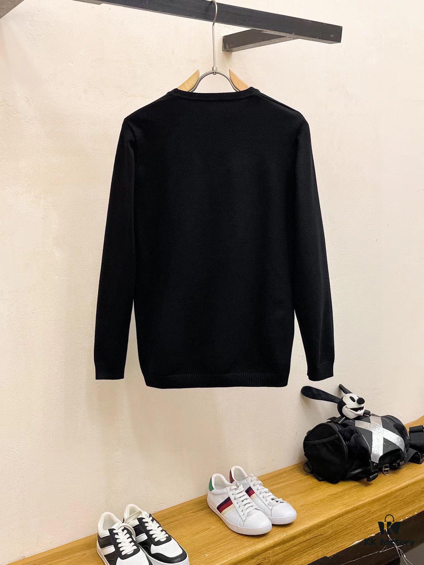 6931a4aaccd8ab3d7af98f6a ARMANI Men's Autumn-Winter Classic Round-Neck Wool Pullover Sweater, 2025 New Arrival, Slim-Fit Premium Wool Blend Knitwear with Contrasting Logo, Timeless and Versatile Design