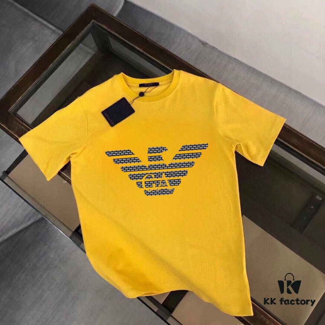6931a4abccd8ab3d7af98f78 ARMANI Men's Casual Short-Sleeve T-Shirt, Spring/Summer 2025 New Arrival, Premium Logo Design, Imported Silk-Cotton Fabric, Stylish and Versatile for Big and Tall