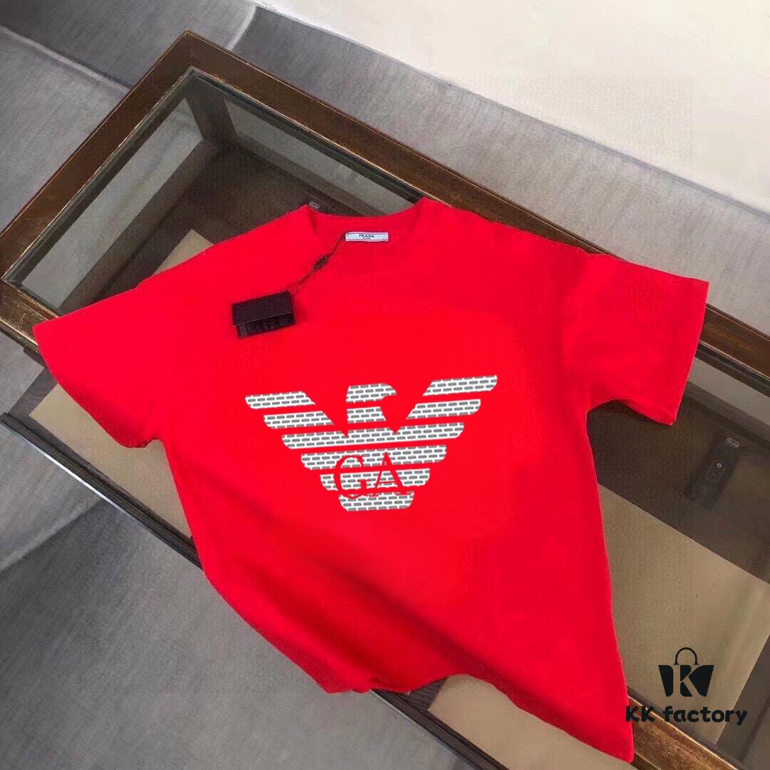 6931a4abccd8ab3d7af98f7a ARMANI Men's Casual Short-Sleeve T-Shirt, Spring/Summer 2025 New Arrival, Premium Logo Design, Imported Silk-Cotton Fabric, Stylish and Versatile for Big and Tall