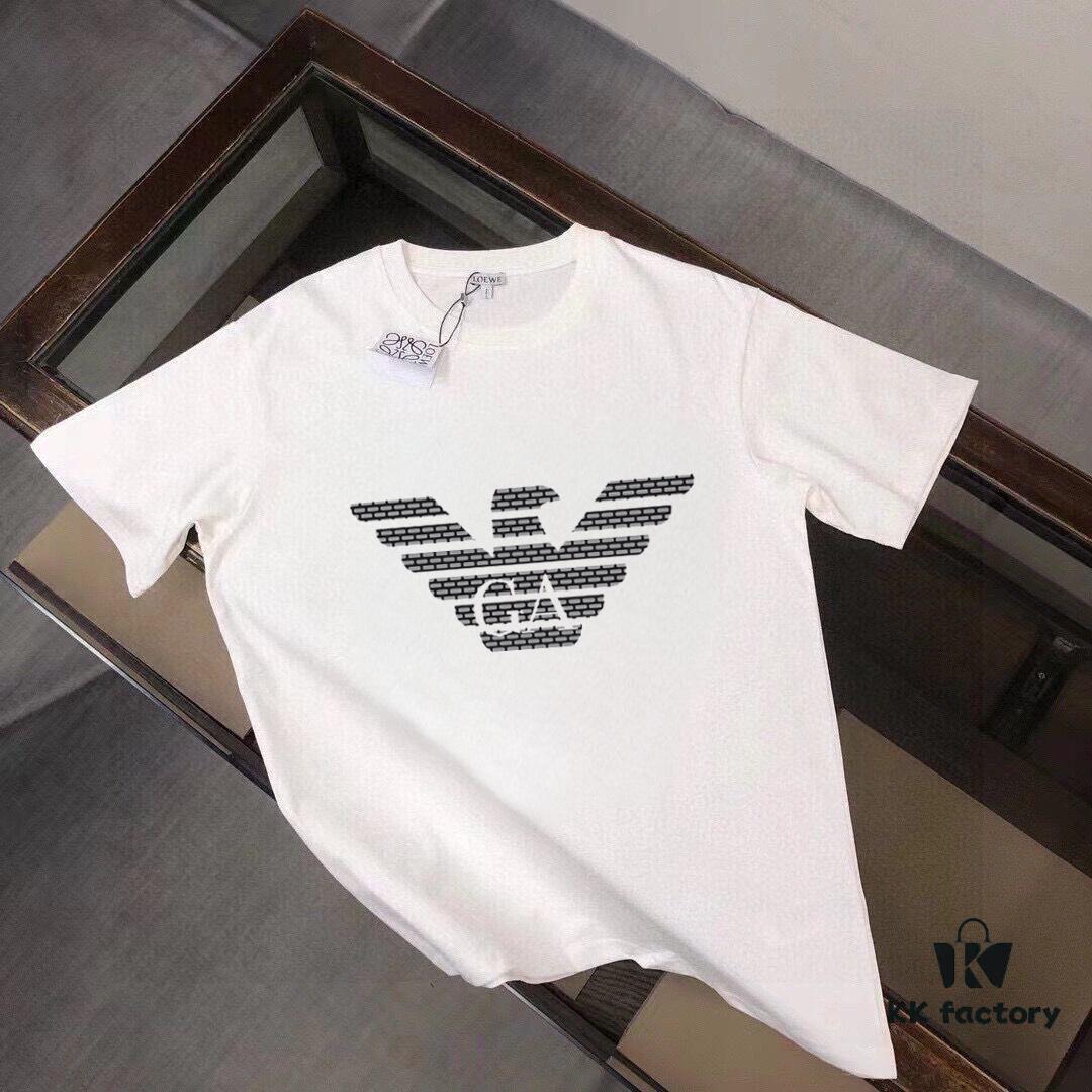 6931a4abccd8ab3d7af98f7b ARMANI Men's Casual Short-Sleeve T-Shirt, Spring/Summer 2025 New Arrival, Premium Logo Design, Imported Silk-Cotton Fabric, Stylish and Versatile for Big and Tall