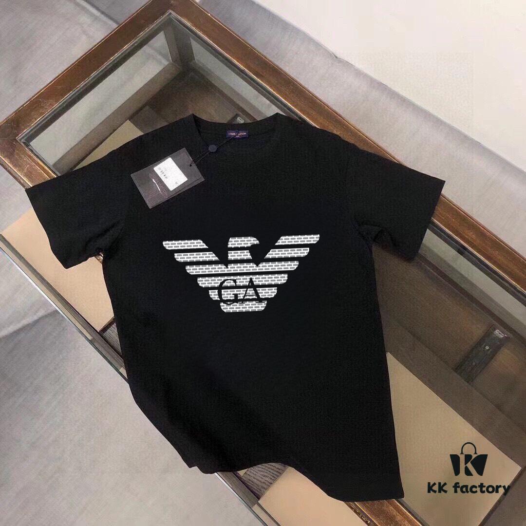 6931a4abccd8ab3d7af98f7d ARMANI Men's Casual Short-Sleeve T-Shirt, Spring/Summer 2025 New Arrival, Premium Logo Design, Imported Silk-Cotton Fabric, Stylish and Versatile for Big and Tall