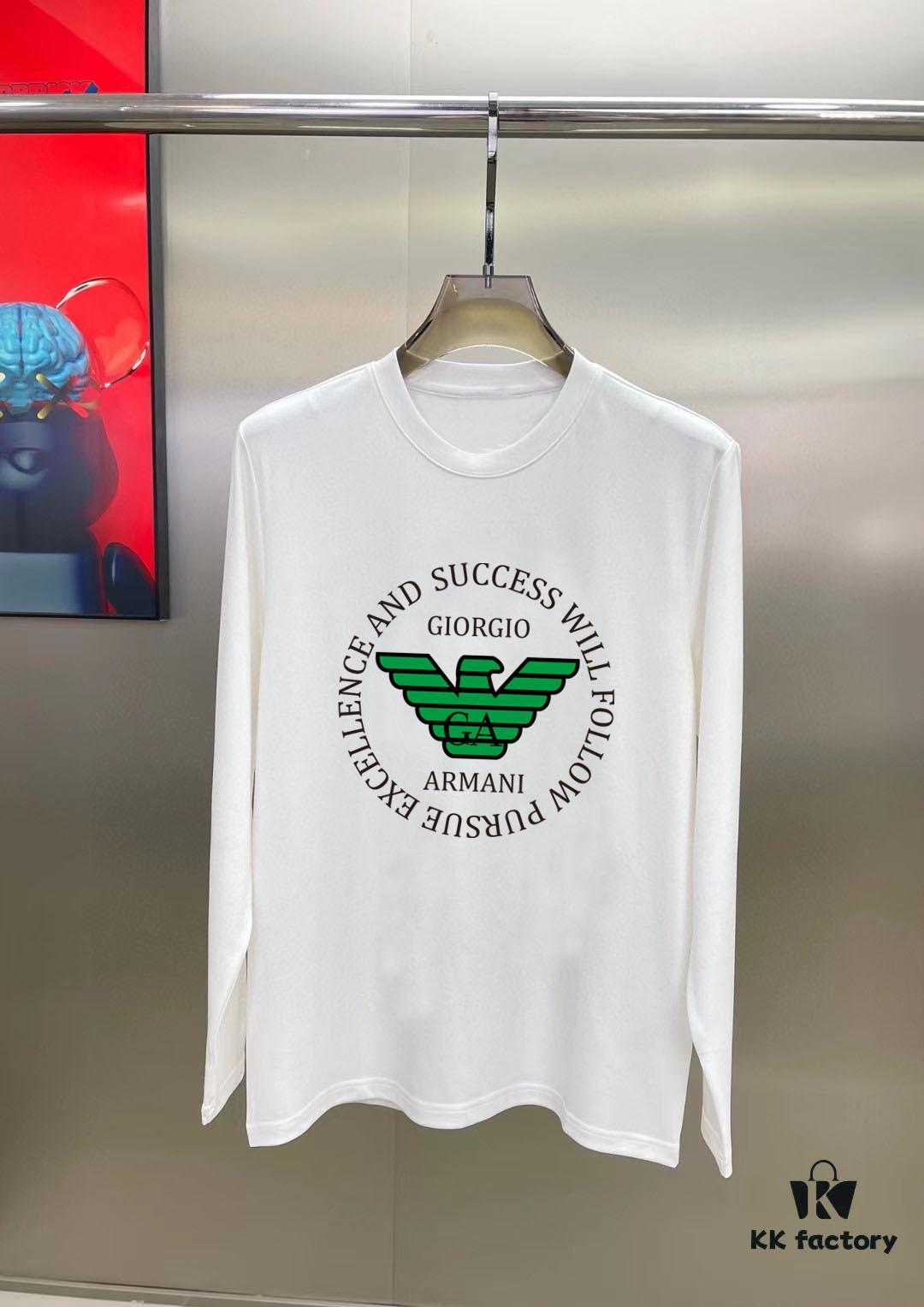 6931a4acccd8ab3d7af98f8b Armani 2024 Spring Collection Premium Original Quality Fashion 230g Casual Long-Sleeve Base Layer T-Shirt