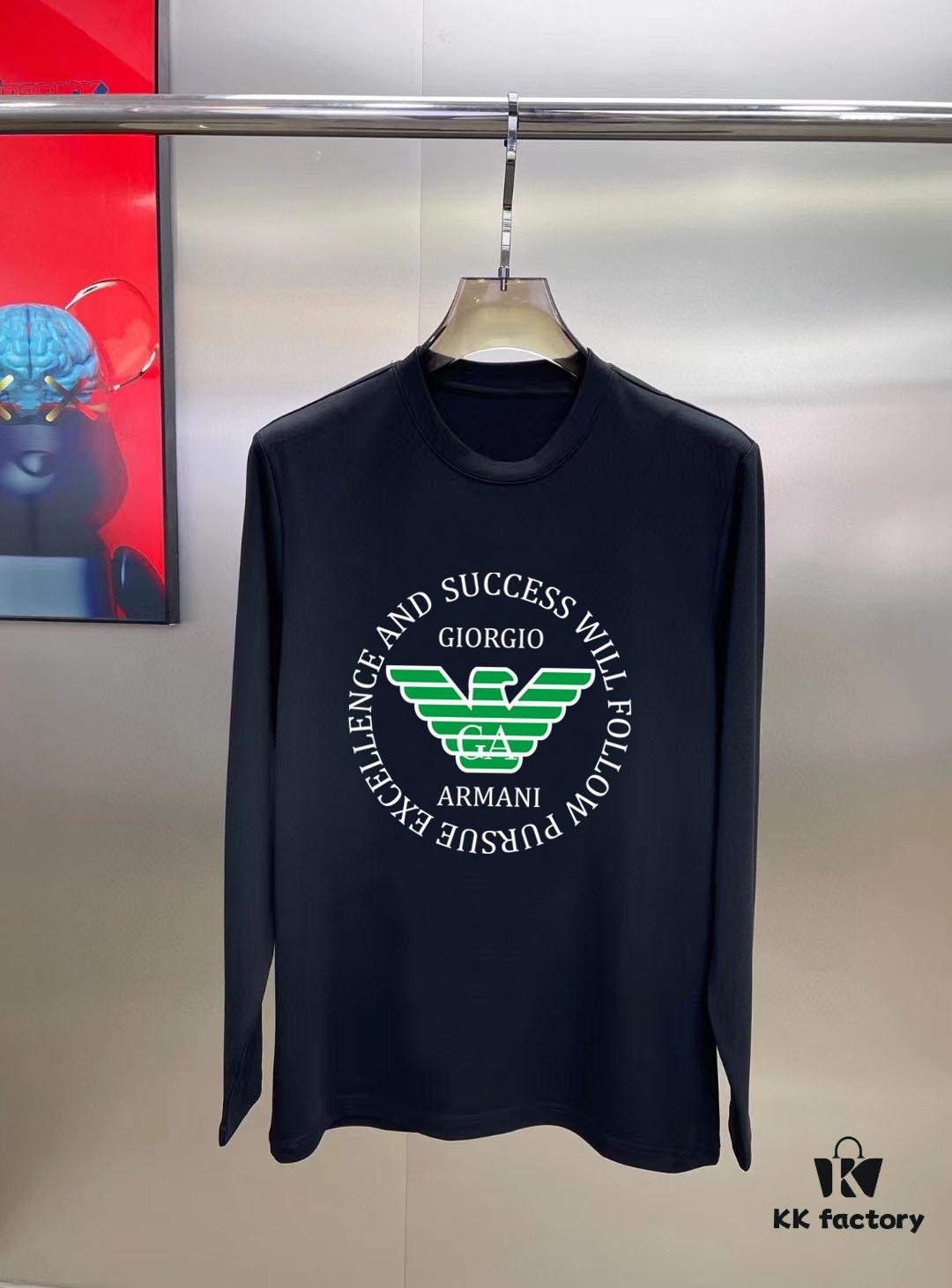 6931a4acccd8ab3d7af98f8c Armani 2024 Spring Collection Premium Original Quality Fashion 230g Casual Long-Sleeve Base Layer T-Shirt