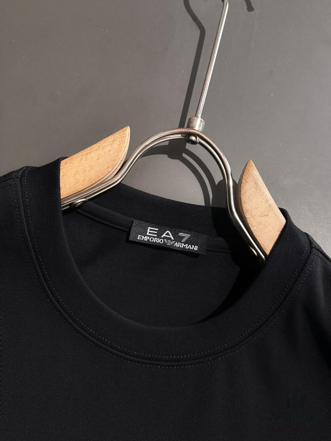 6931a4adccd8ab3d7af98f9d Armani 2025 Spring Collection Heavyweight 260g High-Density Short Sleeve Unisex Fashion Runway Piece