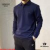 6931a4b3ccd8ab3d7af98ffb Armani Hot New Custom Notched Collar Long Sleeve Polo Shirt