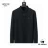 6931a4b3ccd8ab3d7af98ffe Armani Hot New Custom Notched Collar Long Sleeve Polo Shirt