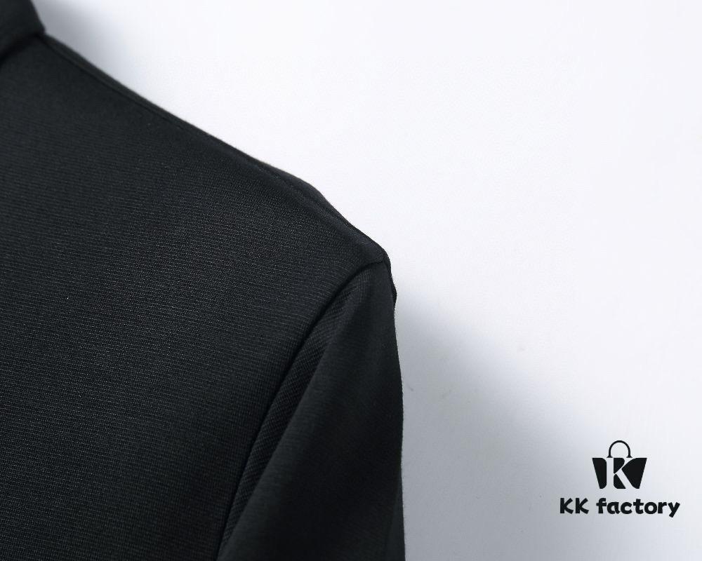 6931a4b3ccd8ab3d7af99000 Armani Hot New Custom Notched Collar Long Sleeve Polo Shirt