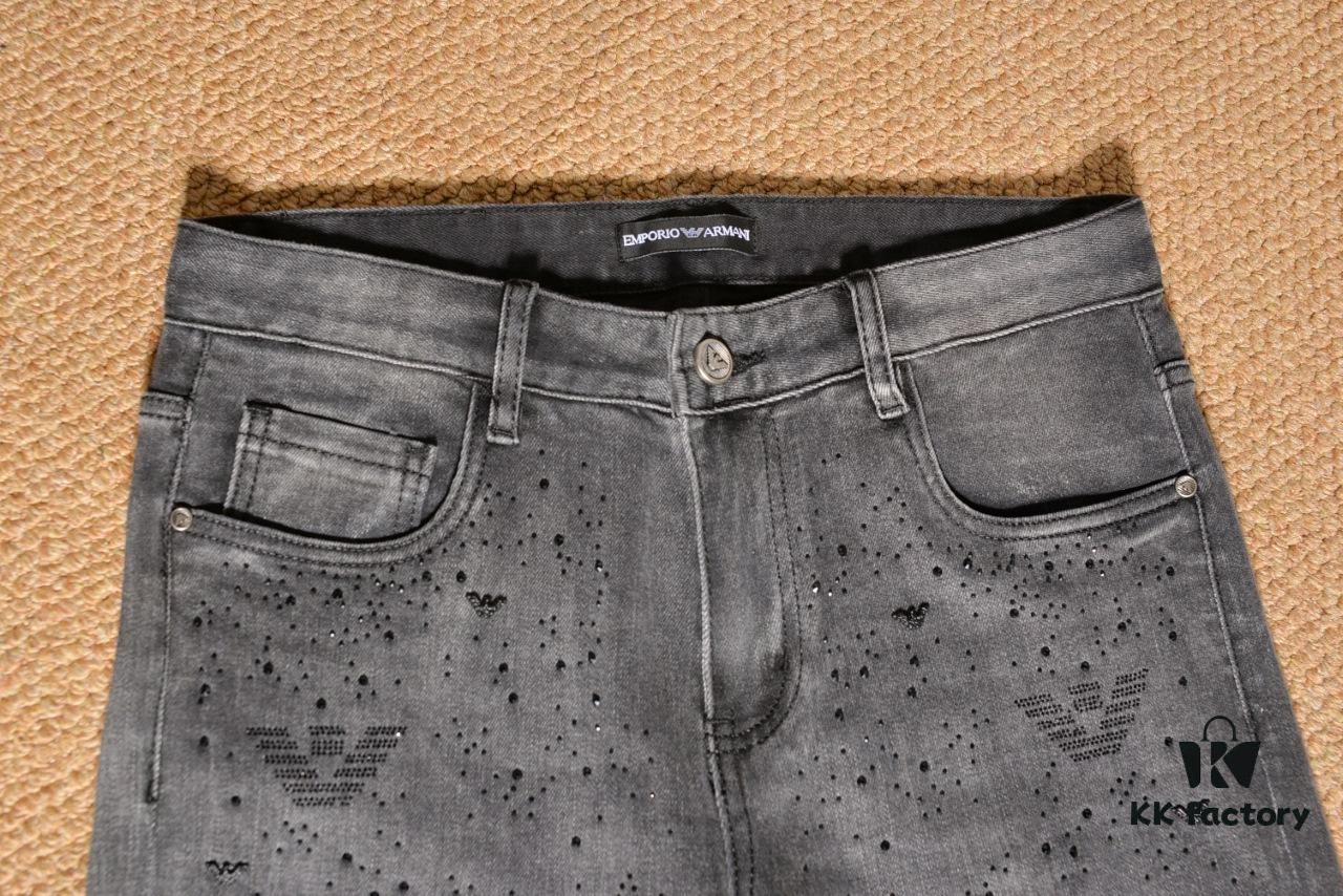 6931a4beccd8ab3d7af990cc Armani Rhinestone-Embellished Jeans with Premium Craftsmanship