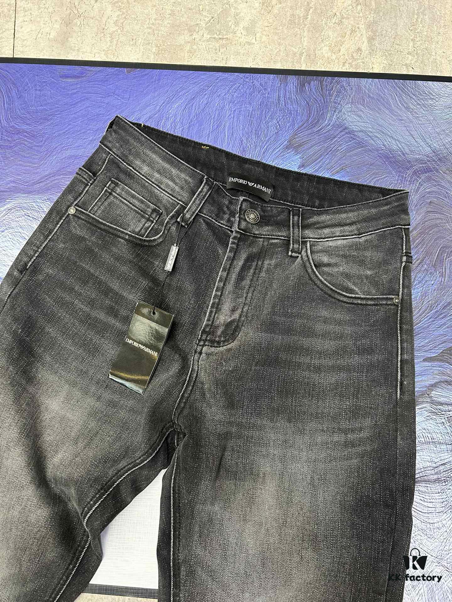 6931a4c1ccd8ab3d7af99101 Armani New Arrival 2024 Luxury Casual Business Denim Jeans Solid Color Slim Fit Jeans