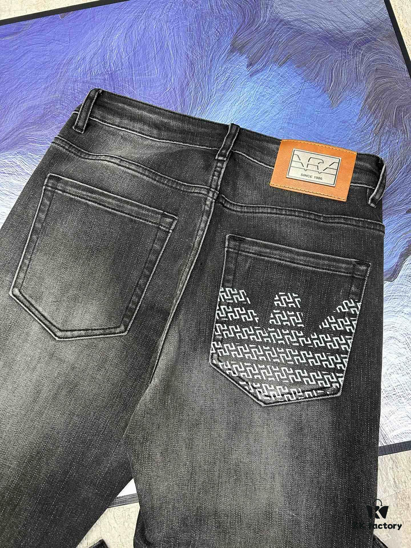 6931a4c1ccd8ab3d7af99102 Armani New Arrival 2024 Luxury Casual Business Denim Jeans Solid Color Slim Fit Jeans