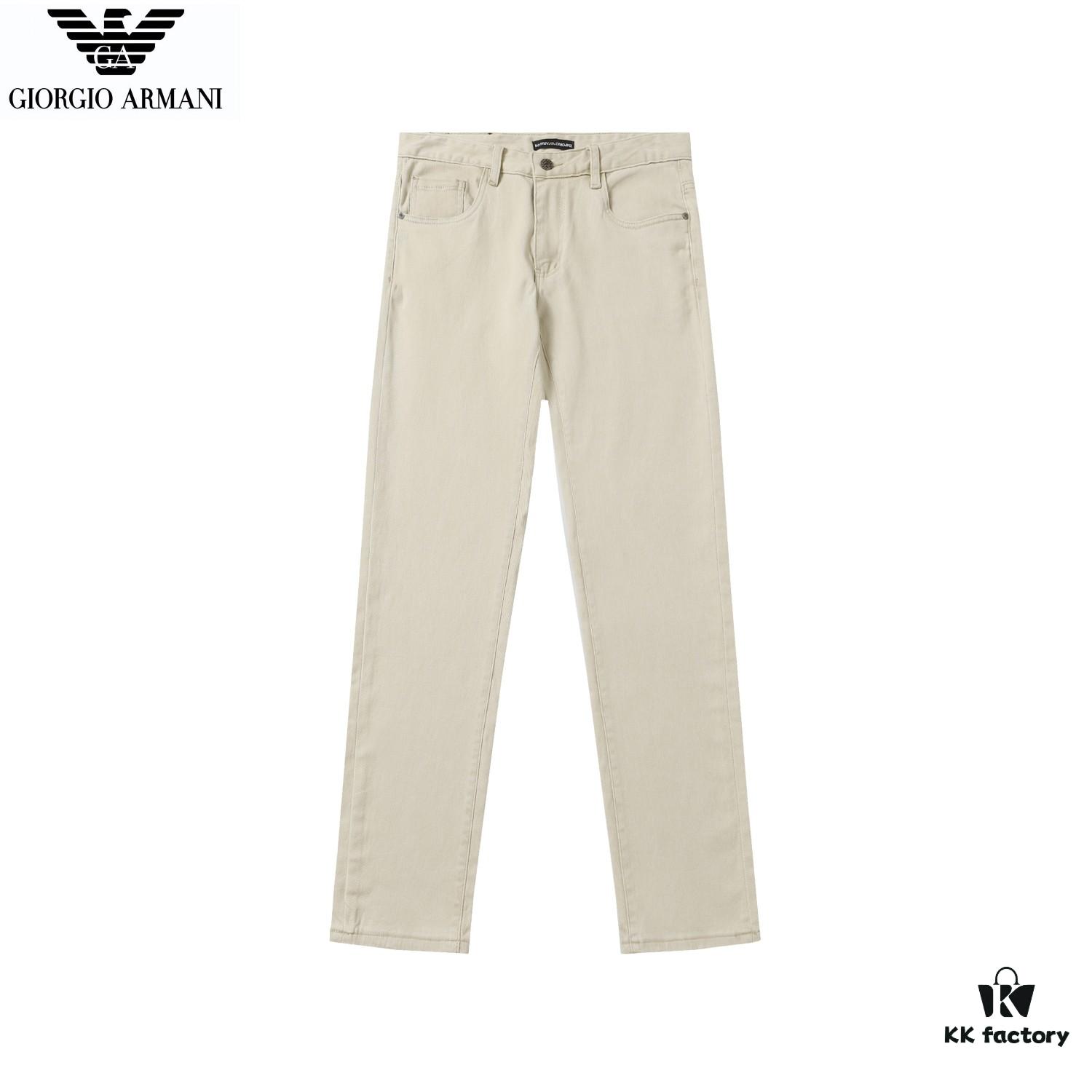 6931a4cdccd8ab3d7af991b0 Popular Bestseller! New Autumn EMPORIO ARMANI Armani Luxe Combed Stretch Denim Trousers - Business Casual Style, Available at Henglong