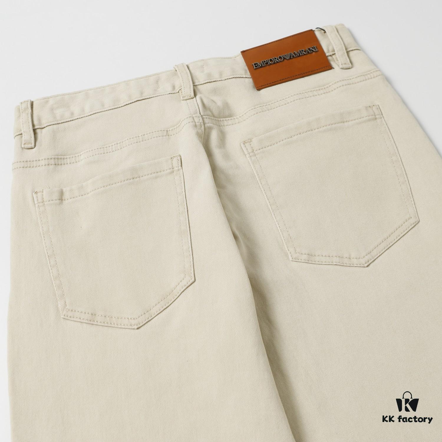 6931a4cdccd8ab3d7af991b1 Popular Bestseller! New Autumn EMPORIO ARMANI Armani Luxe Combed Stretch Denim Trousers - Business Casual Style, Available at Henglong