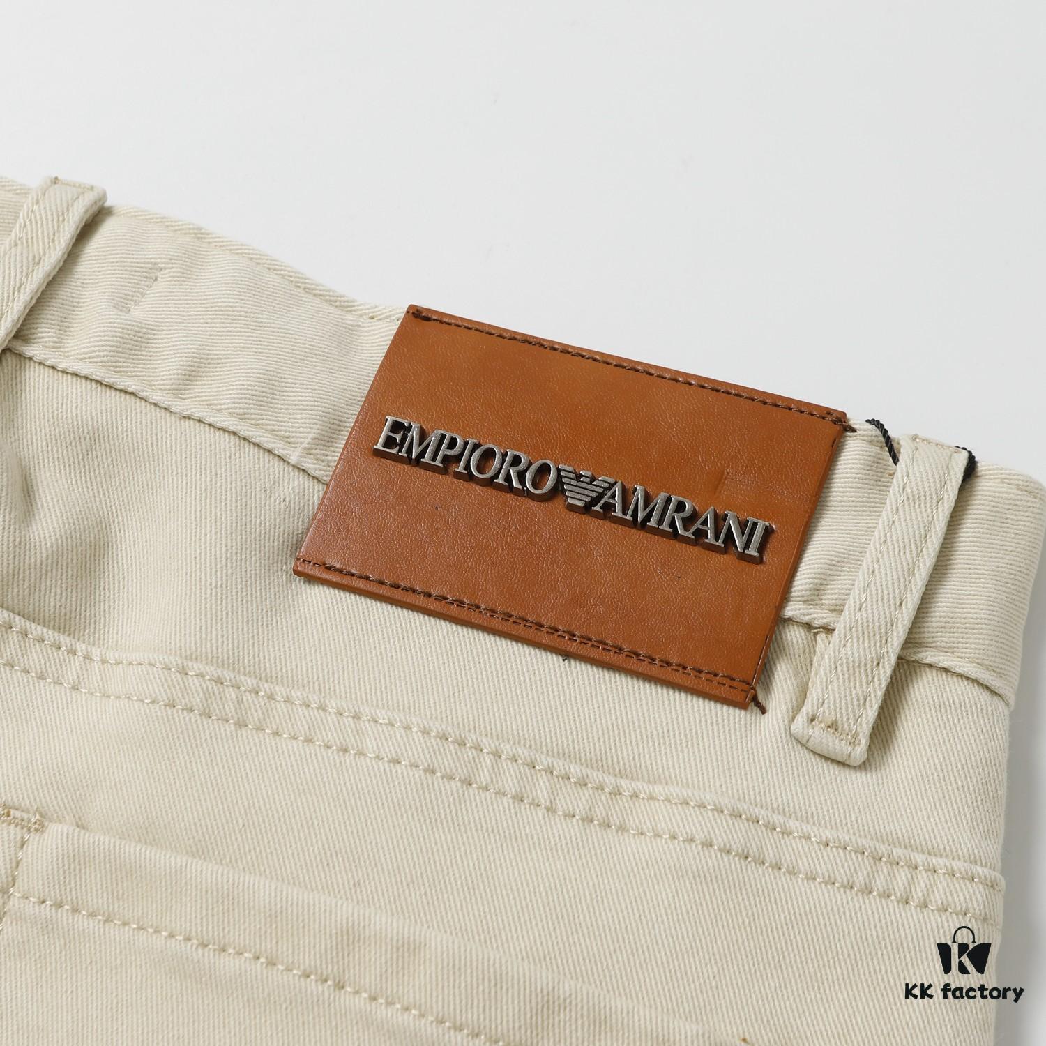 6931a4cdccd8ab3d7af991b4 Popular Bestseller! New Autumn EMPORIO ARMANI Armani Luxe Combed Stretch Denim Trousers - Business Casual Style, Available at Henglong