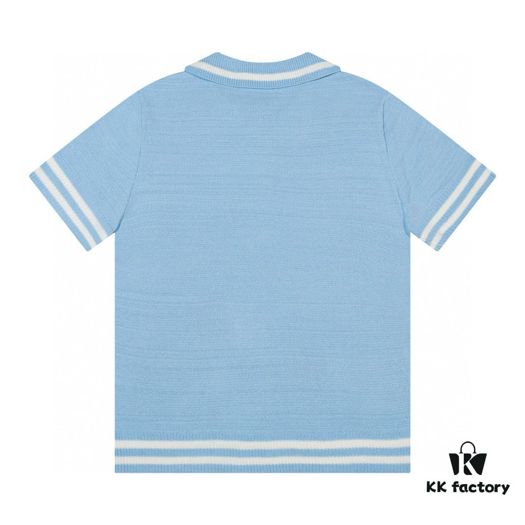 Balmain BALMAIN 2024 New Arrival Polo Short-Sleeve Sweater with Embroidered Logo on Chest Pocket