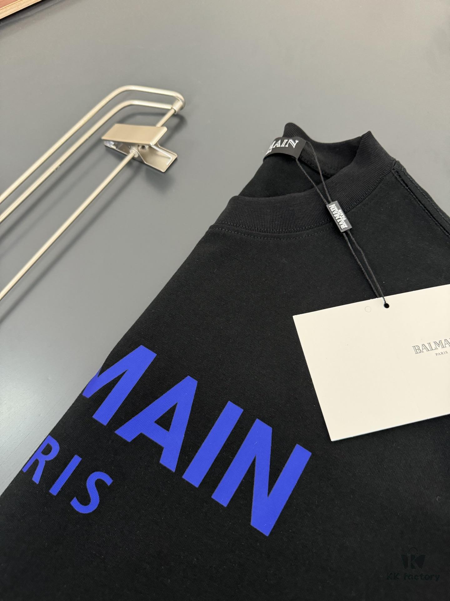6931a4d4ccd8ab3d7af99239 Balmain* Heavyweight 320g Cotton T-Shirt, Thick and Breathable Loose-Fit Short-Sleeve Crew Neck Tee with Logo Print Design, Spring/Summer New Arrival Fashion Casual Wear