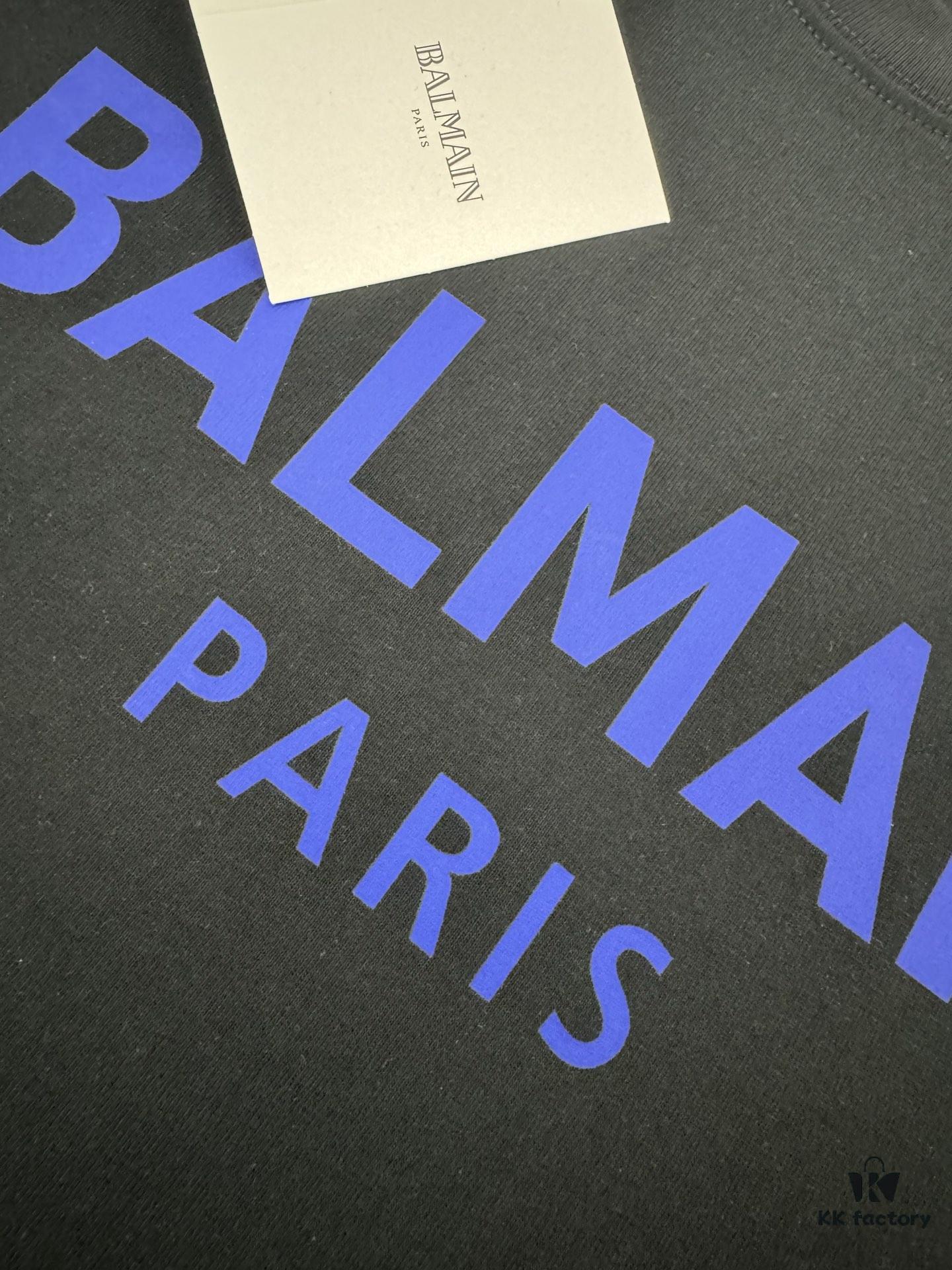6931a4d4ccd8ab3d7af99240 Balmain* Heavyweight 320g Cotton T-Shirt, Thick and Breathable Loose-Fit Short-Sleeve Crew Neck Tee with Logo Print Design, Spring/Summer New Arrival Fashion Casual Wear