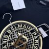 6931a4d5ccd8ab3d7af99251 Balmain Heavyweight 320g Cotton T-Shirt, Thick and Breathable Loose-Fit Short-Sleeve Crew Neck Tee, New Spring-Summer Fashion with Gold Foil Logo Print