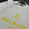 6931a4d7ccd8ab3d7af99266 Balmain Heavyweight 320g Cotton T-Shirt with Logo Print, Breathable Loose-Fit Short-Sleeve Crew Neck Tee for Spring and Summer