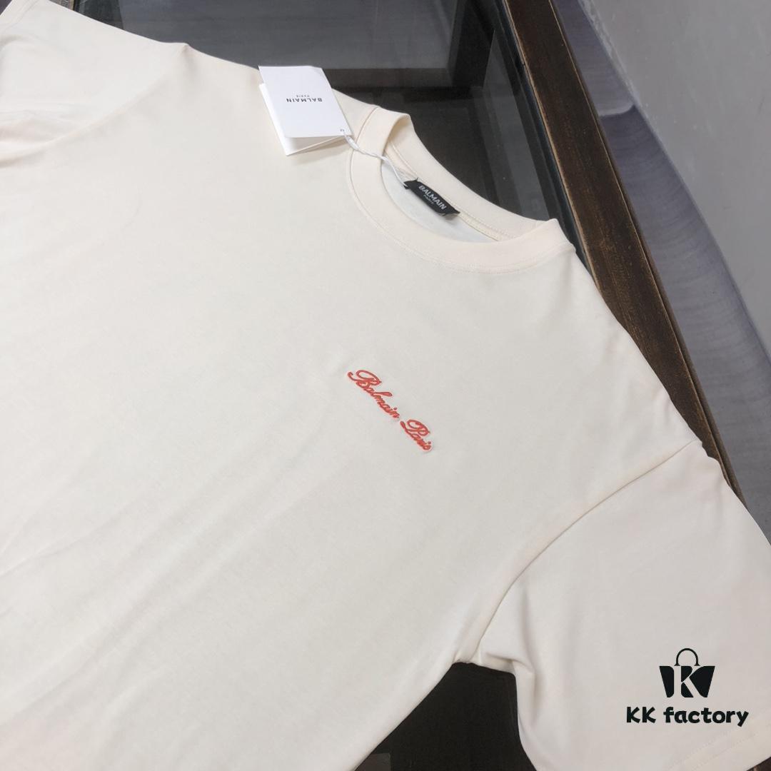 6931a4d8ccd8ab3d7af99278 BALMAIN 2025 SS Collection Round Neck Short Sleeve T-Shirt – Same Design as Official Counter, Front and Back Custom Logo, Exclusive Fabric, Thick Board 3D Construction