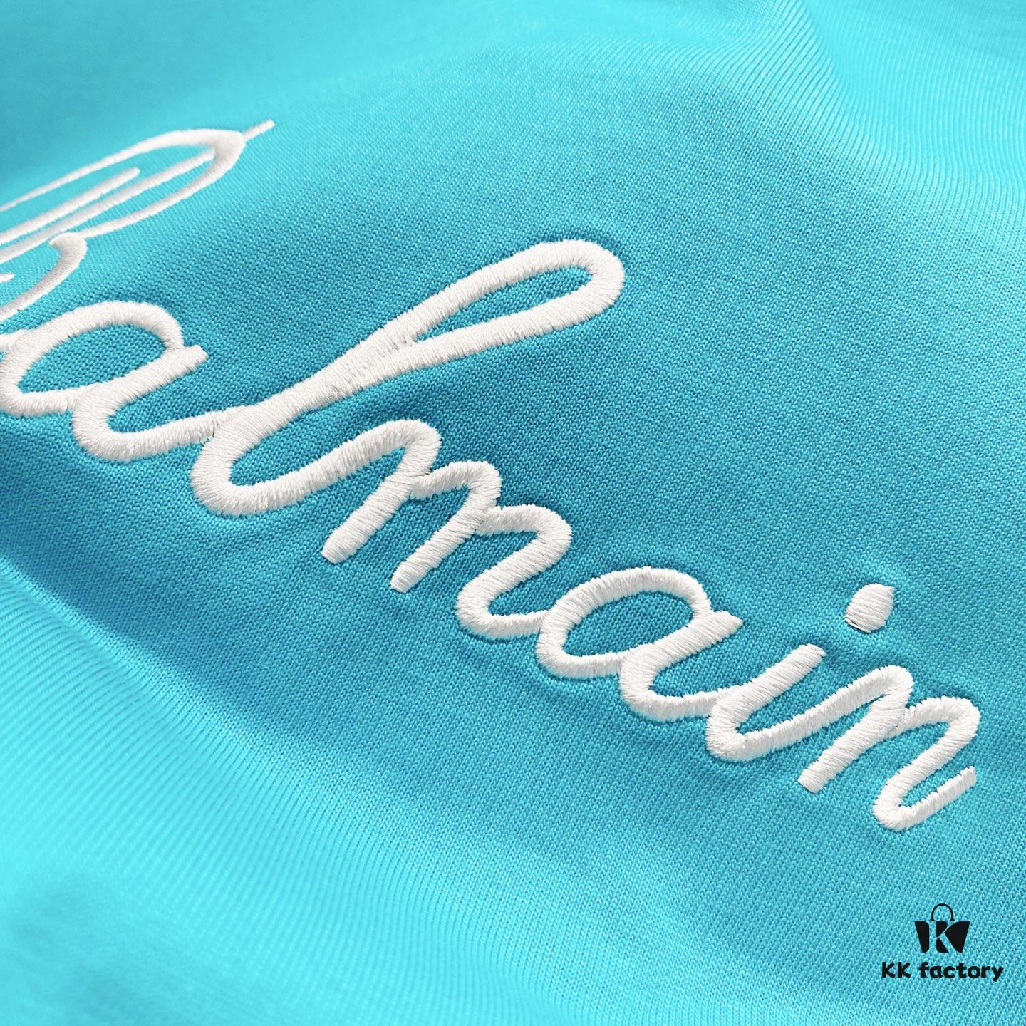 BALMAIN Crew Neck Short Sleeve T-Shirt 260g with Embroidered Logo