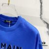 6931a4deccd8ab3d7af992e6 BALMAIN Men's 260g Crew Neck Short Sleeve T-Shirt with Brand Letter Flocked Overlapping Logo Print