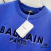 6931a4deccd8ab3d7af992e8 BALMAIN Men's 260g Crew Neck Short Sleeve T-Shirt with Brand Letter Flocked Overlapping Logo Print