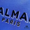 6931a4deccd8ab3d7af992e9 BALMAIN Men's 260g Crew Neck Short Sleeve T-Shirt with Brand Letter Flocked Overlapping Logo Print
